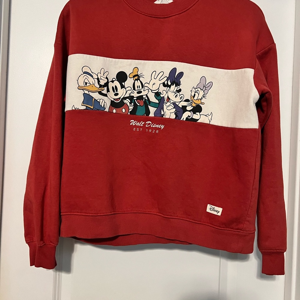 Y2K H&M kids Disney Red Crewneck Sweatshirt size 12/14 in EUC